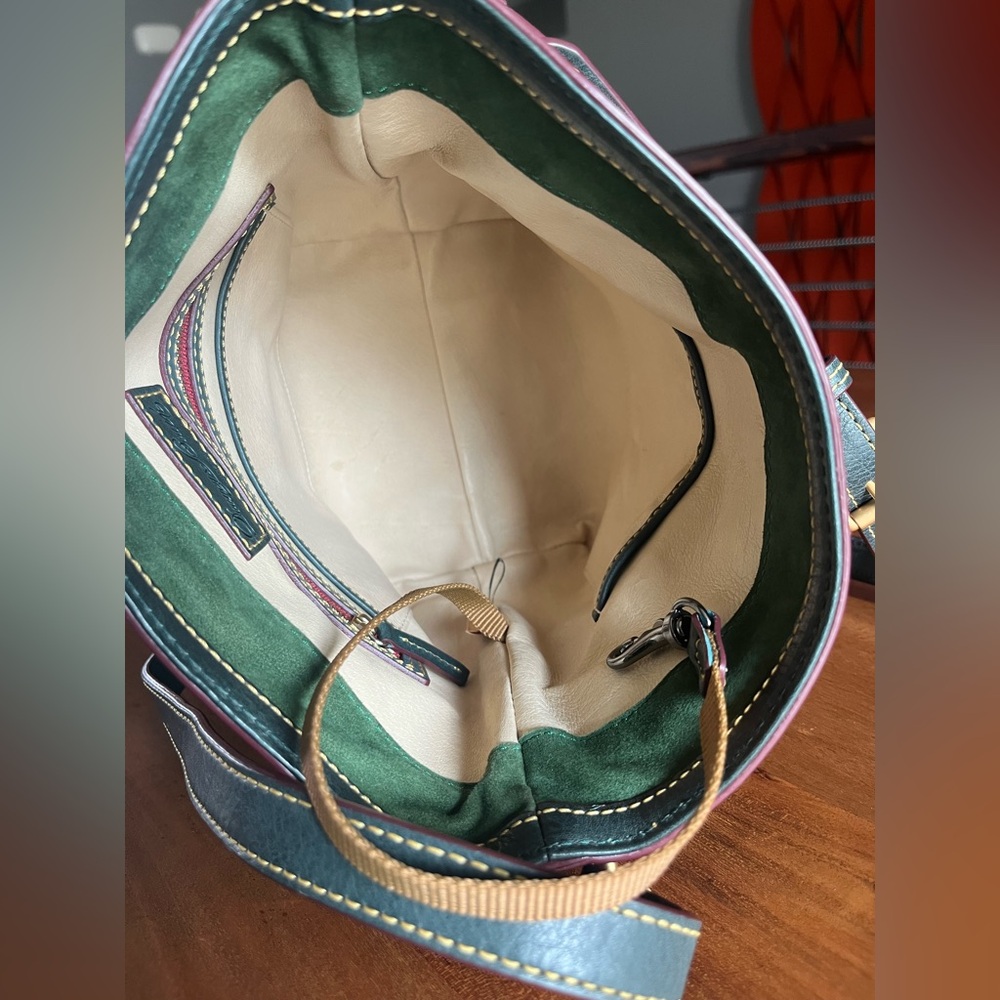 Dooney & Bourke Crossbody Florentine Leather Sadie Feed Purse Bag RARE Ivy Green - Picture 11 of 16